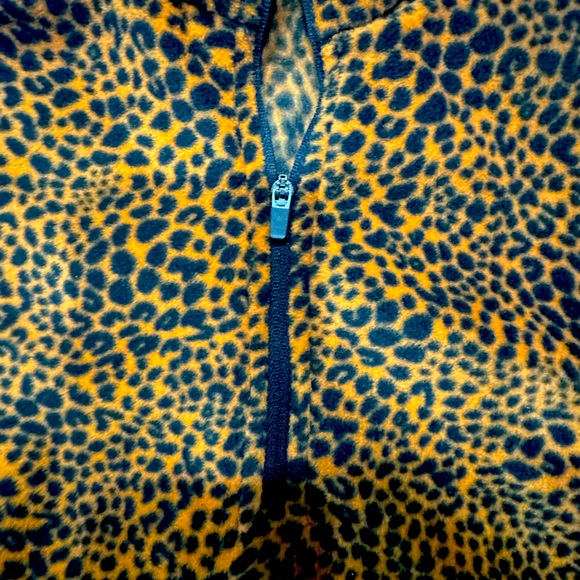 Awesome Lands’ End Cheetah Print Zip Up Fleece Medium Tall - Picture 10 of 10